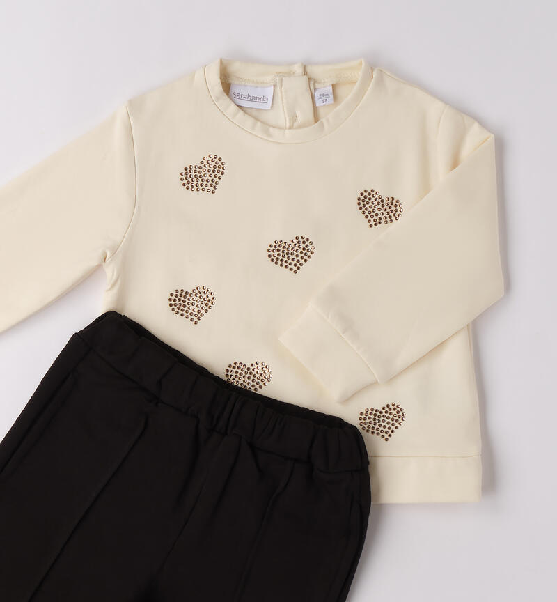 Tuta per bambina Sarabanda CREMA-0921