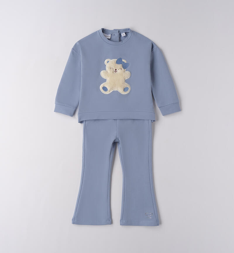 Tuta per bambina sportiva AZZURRO-3814
