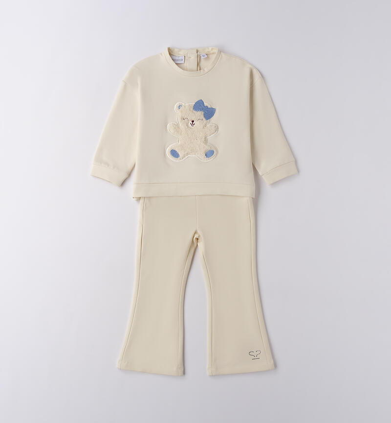 Tuta per bambina sportiva CREMA-0921