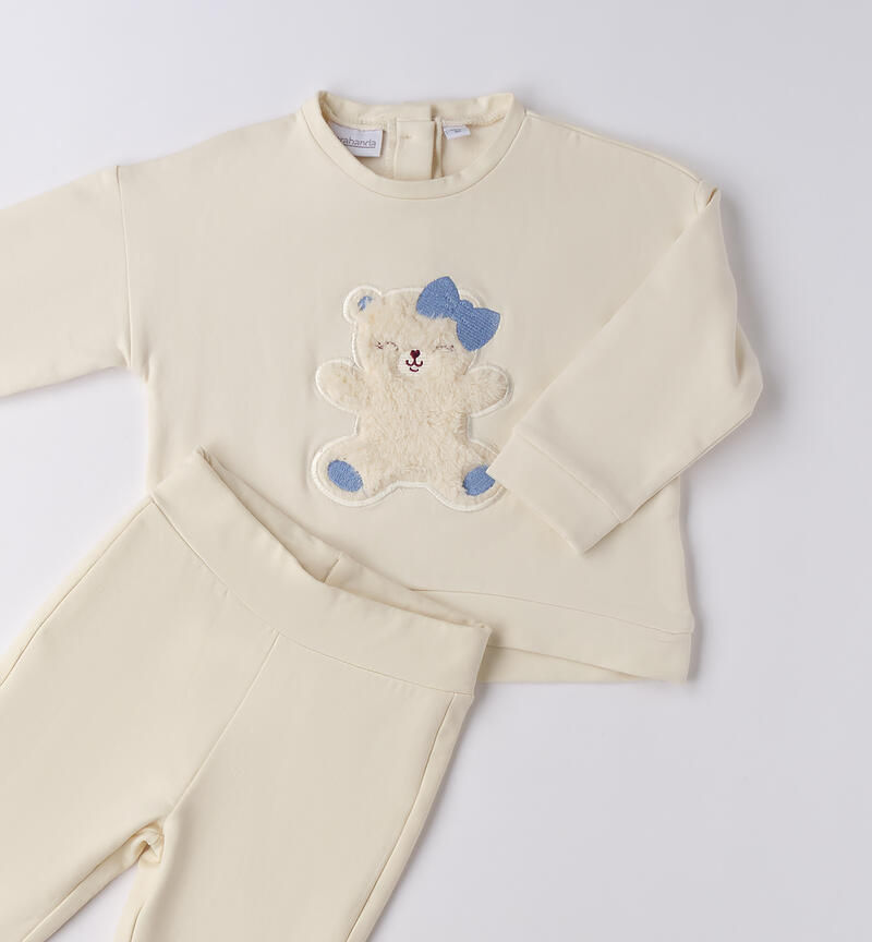 Tuta per bambina sportiva CREMA-0921