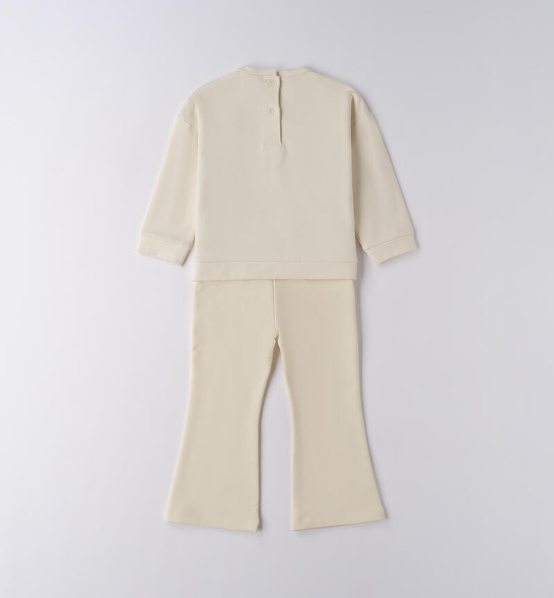 Tuta per bambina sportiva CREMA-0921