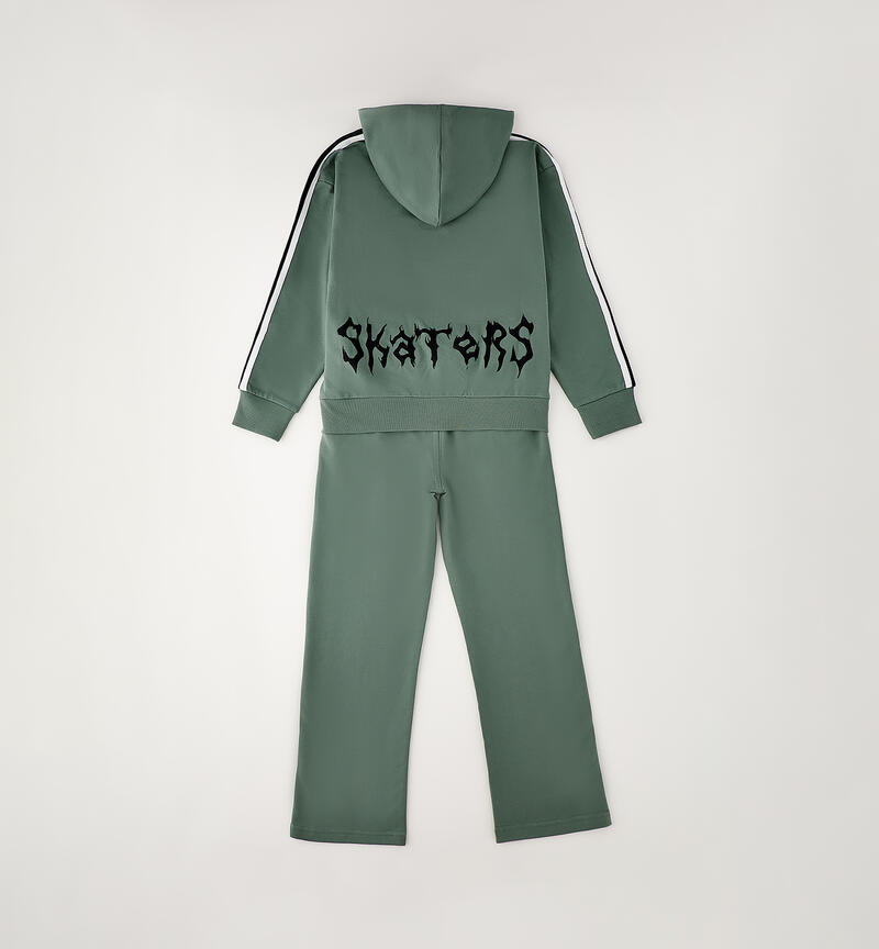 100% cotton tracksuit for boys VERDE MILITARE-4717