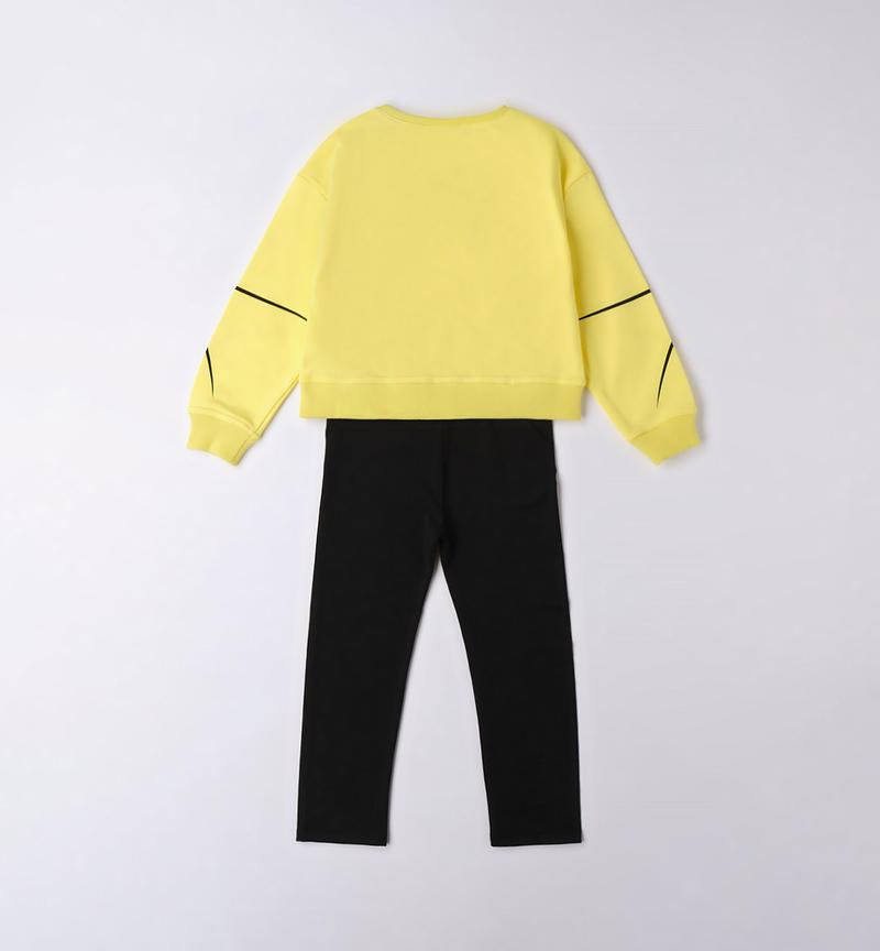 Sarabanda tracksuit with leggings for girls from 8 to 16 years GIALLO-1417
