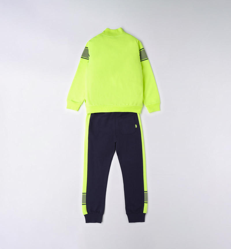 Sarabanda zipped tracksuit for boys from 8 to 16 years GREEN ACID-5841