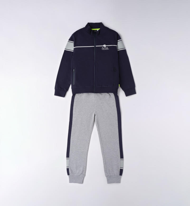 Sarabanda zipped tracksuit for boys from 8 to 16 years NAVY-3854