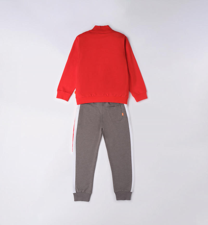 Sarabanda zipped tracksuit for boys from 8 to 16 years ROSSO-2235