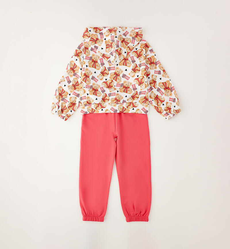 Girls' tracksuit BIANCO-FUCSIA-6BZT