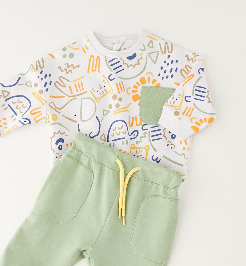 Tuta sportiva neonato BIANCO-MULTICOLOR-6BZD