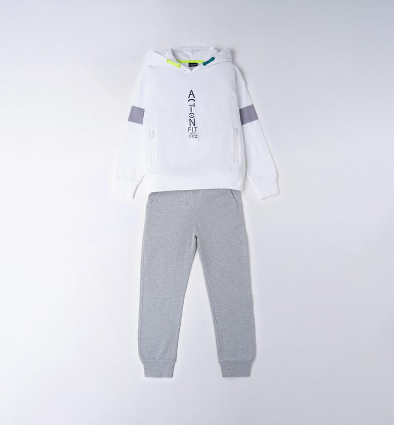 Sarabanda sporty tracksuit for boys from 8 to 16 years BIANCO-0113
