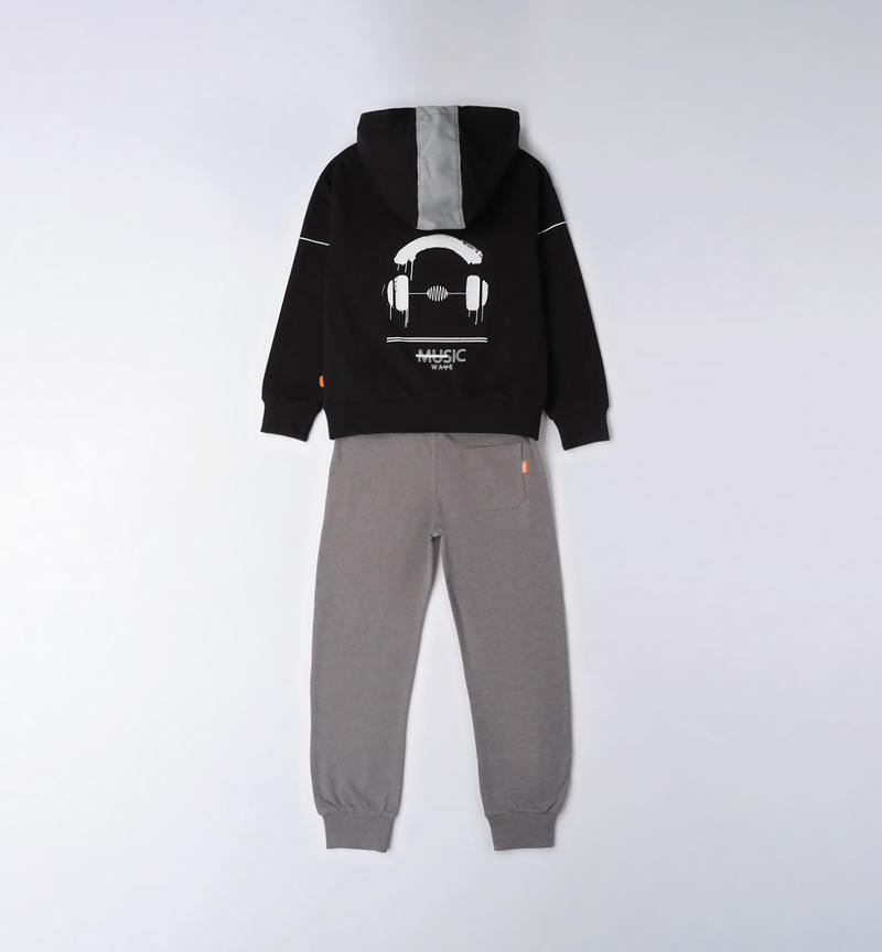 Sarabanda sporty tracksuit for boys from 8 to 16 years NERO-0658