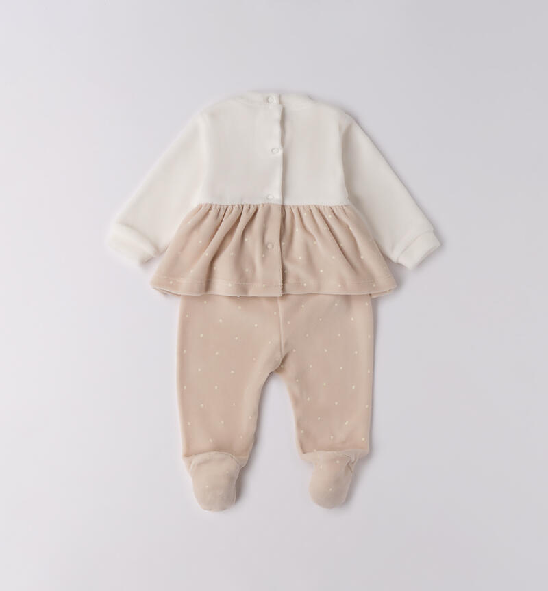 Chenille romper for girls ECRU'-PANNA-6BSU
