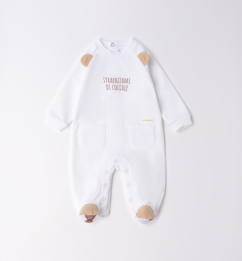 Newborn cotton onesie BIANCO-0113