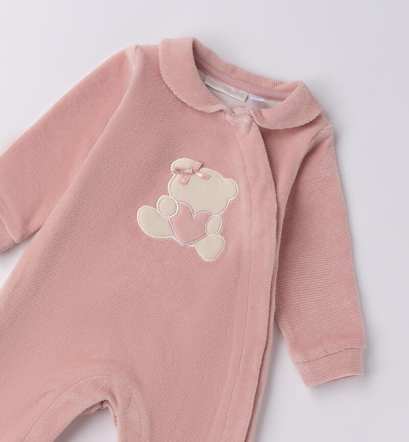 Tutina da neonata in ciniglia LIGHT PINK-2921