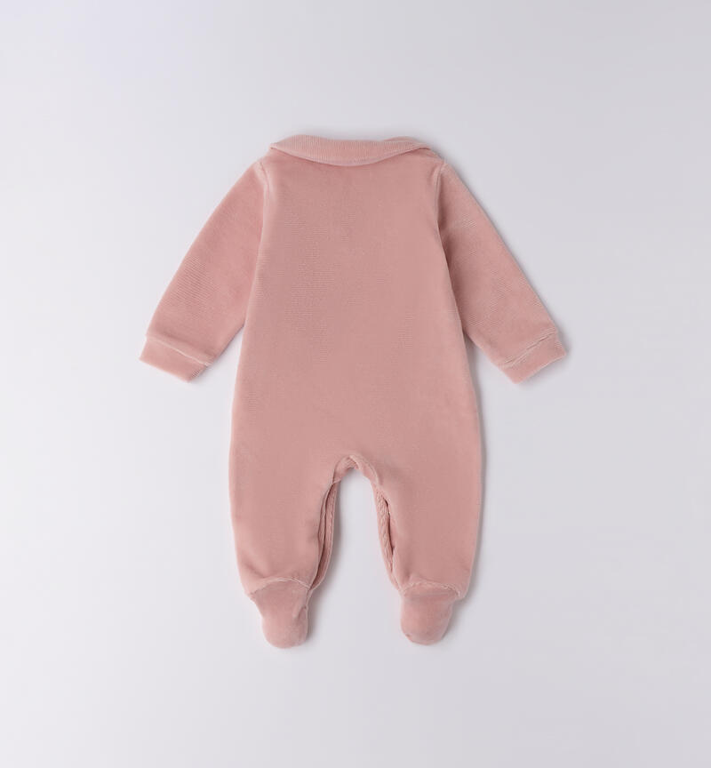 Tutina da neonata in ciniglia LIGHT PINK-2921