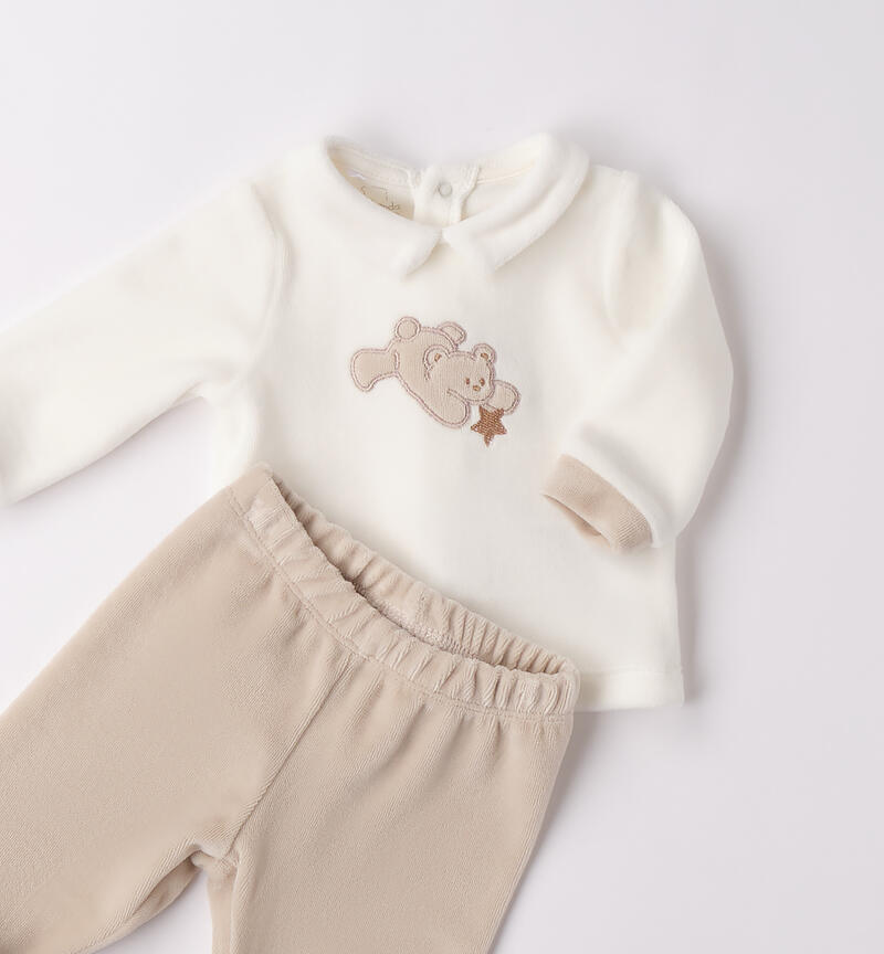 Tutina da neonato 2 pezzi PANNA-0112