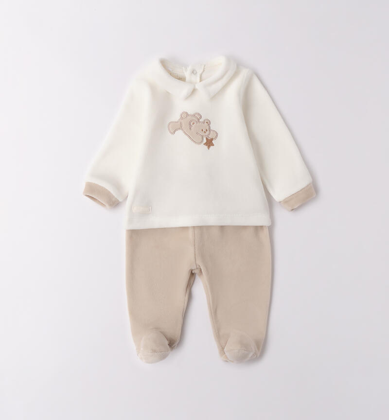 Tutina da neonato 2 pezzi PANNA-0112