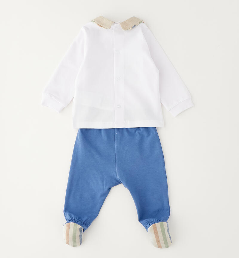 Tutina due pezzi neonato BIANCO-0113