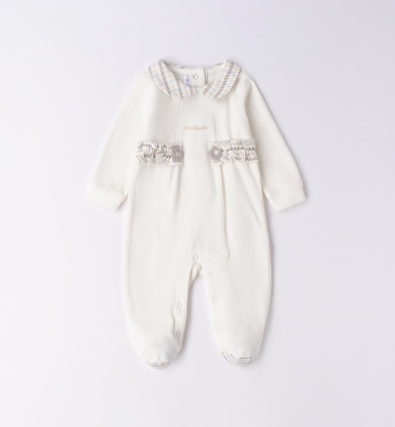 Chenille romper for baby girl PANNA-0112