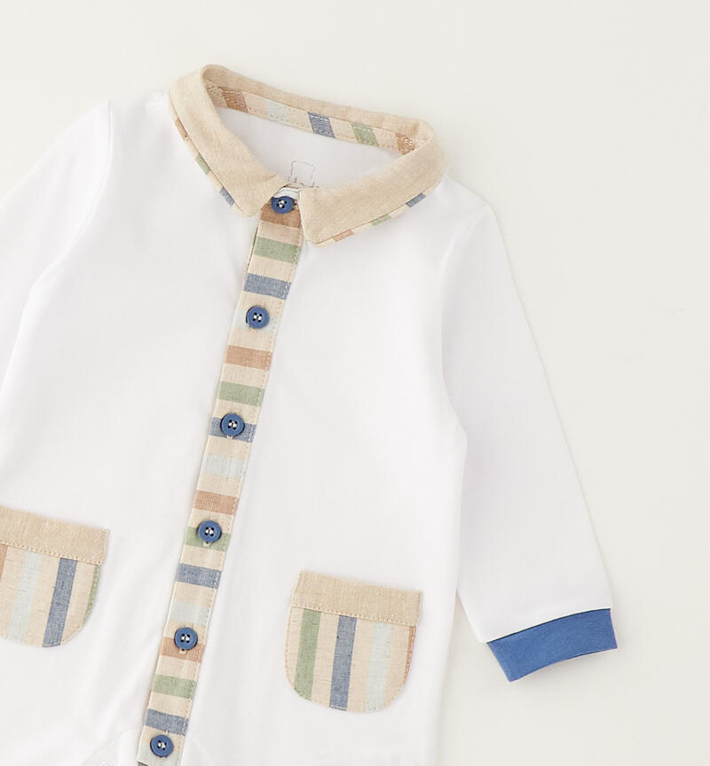 Minibanda baby romper BIANCO-0113