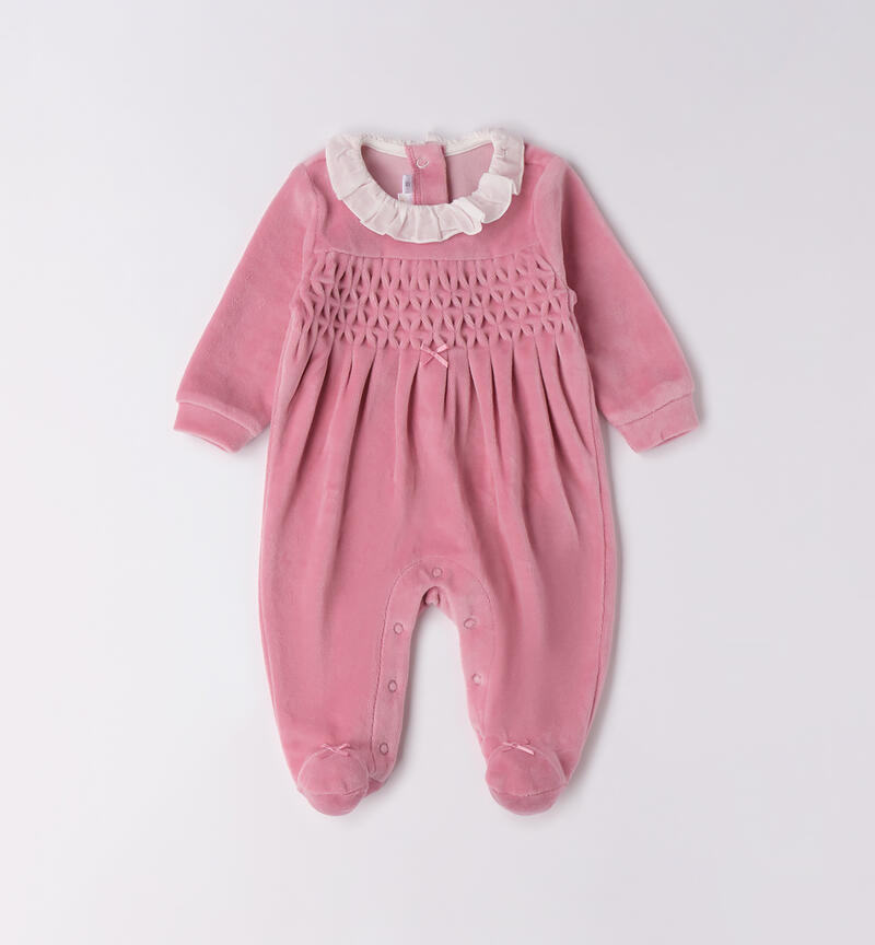 Baby girl chenille onesie ROSA ANTICO-2748