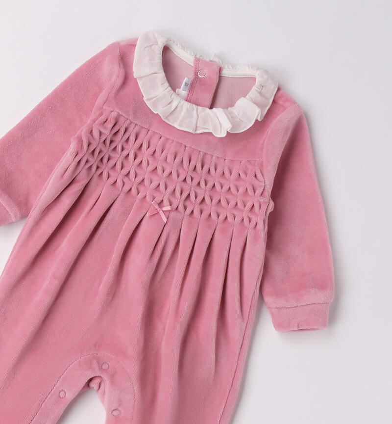 Baby girl chenille onesie ROSA ANTICO-2748