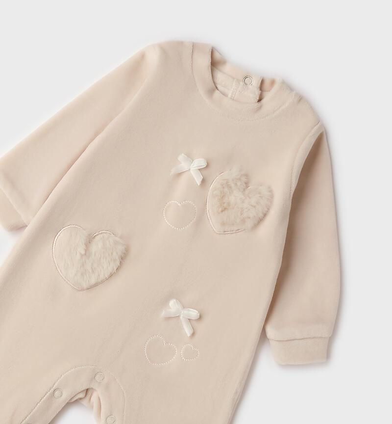 Newborn chenille onesie ECRU'-0164