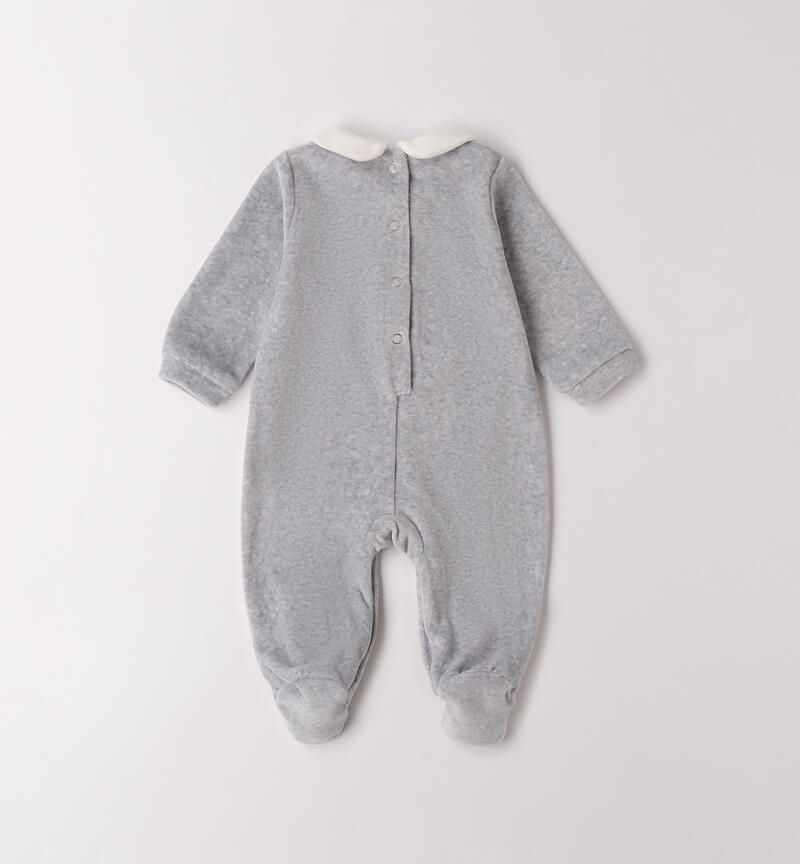 Tutina neonata in ciniglia GRIGIO MELANGE-8992