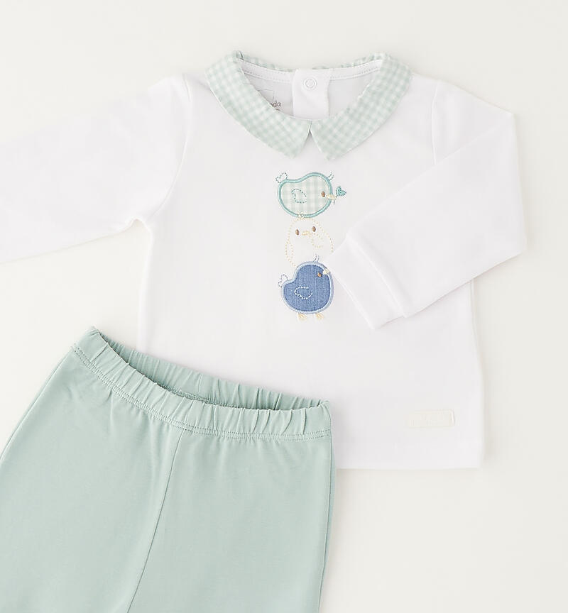 Two-piece baby romper BIANCO-0113