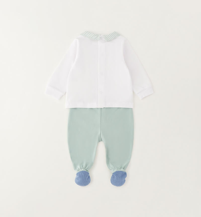 Two-piece baby romper BIANCO-0113