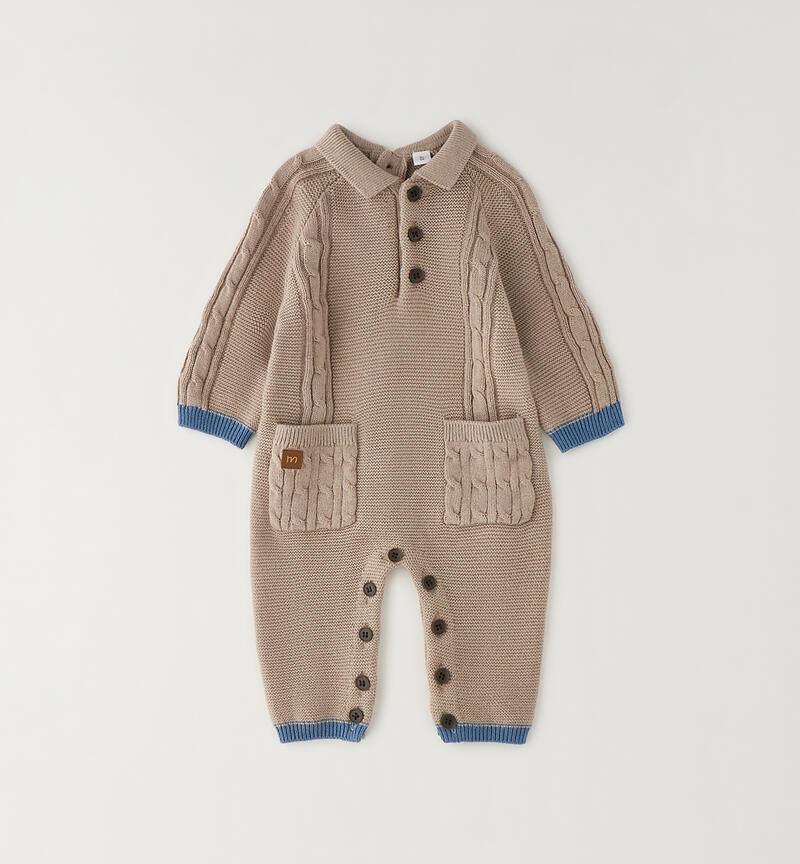 Tutina neonato in tricot BEIGE-0437