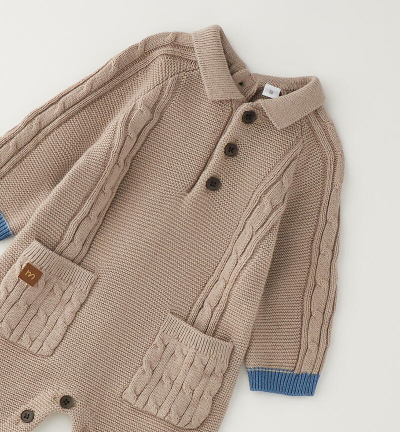 Tutina neonato in tricot BEIGE-0437