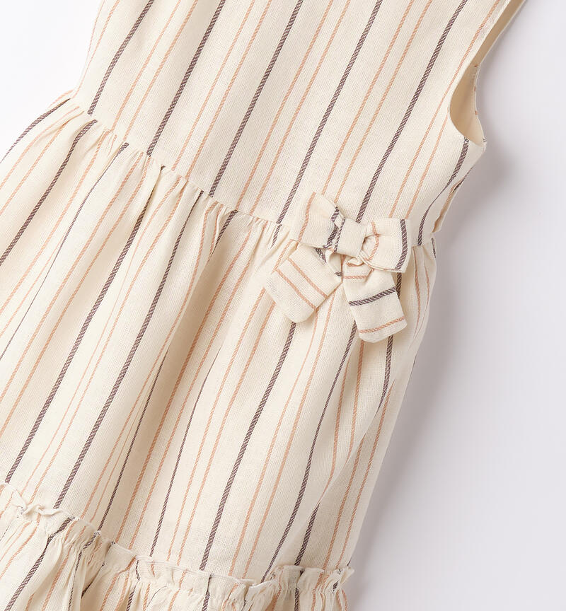 Vestito bambina a righe ECRU'-0133