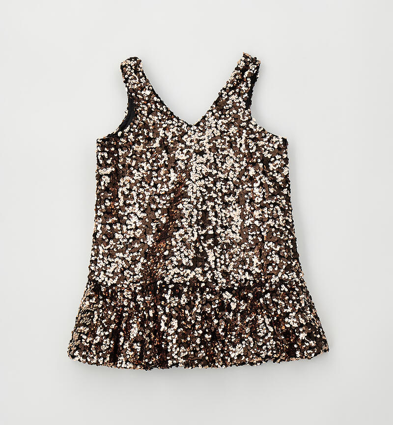 Vestito bambina con paillettes NERO-BRONZO-8469