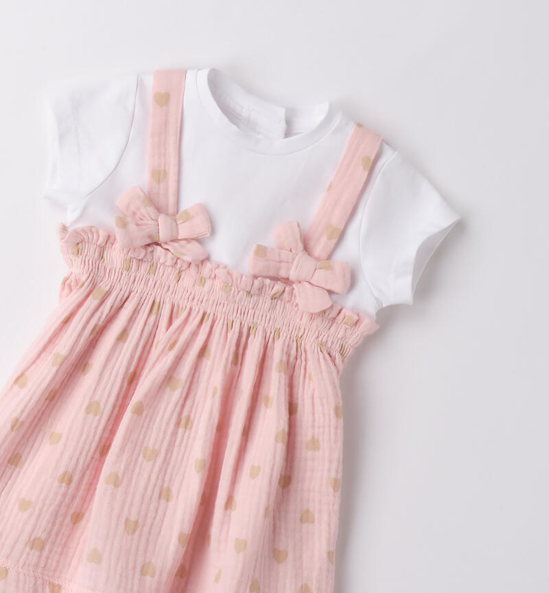 Vestito neonata estivo ROSA-CACAO-6BFT